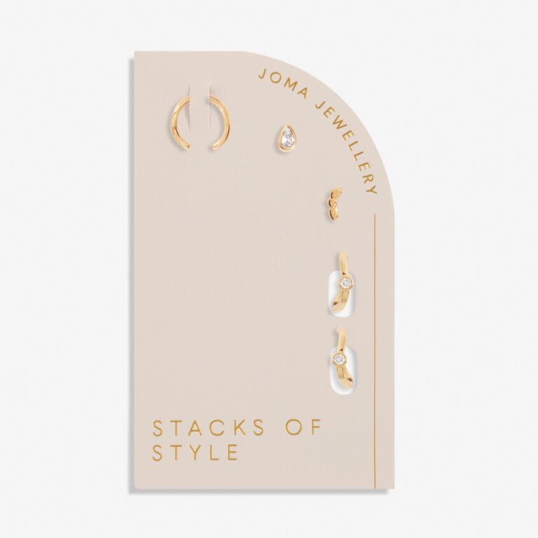 Joma Stacks Of Style Gold Organic Earrings Set