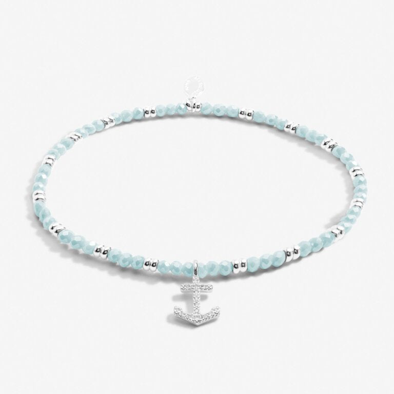 Joma Boho Beads Anchor Blue & Silver Bracelet