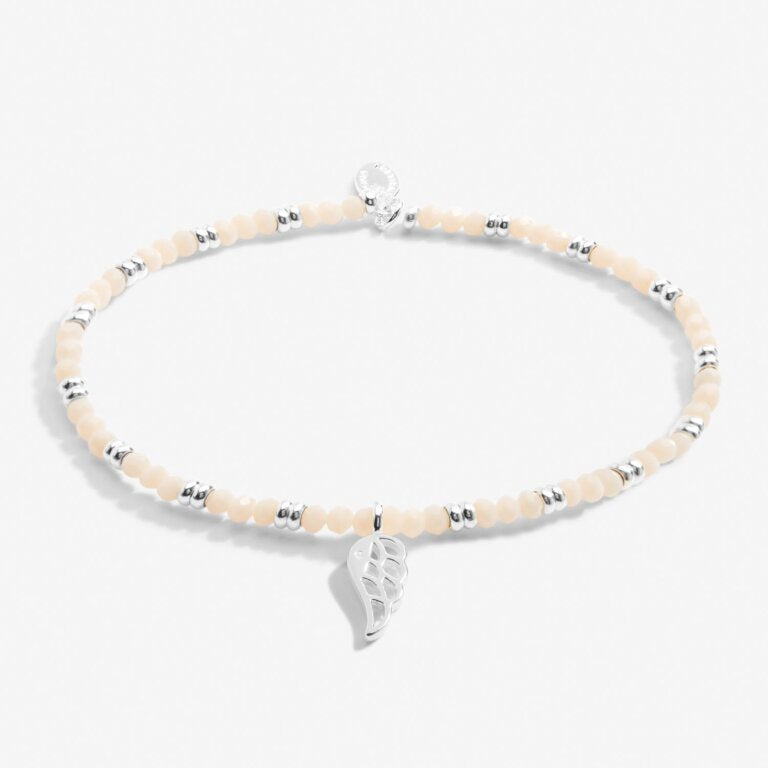 Joma Boho Beads Wing White & Silver Bracelet