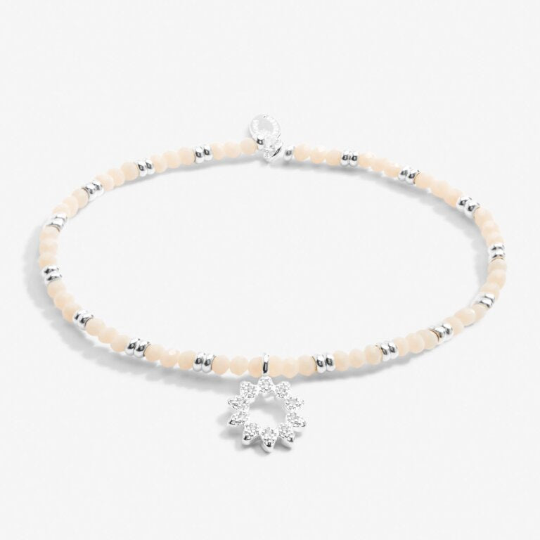 Joma Boho Beads Sun White & Silver Bracelet