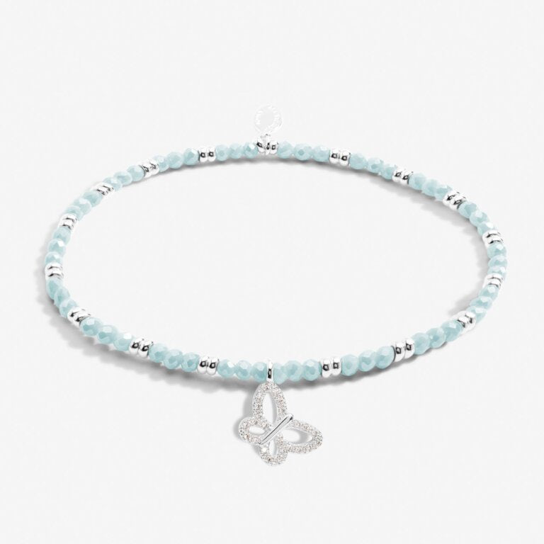 Joma Boho Beads Butterfl Blue & Silver Bracelet