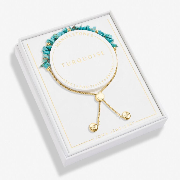 Joma Manifestones  Turquoise Gold Bracelet