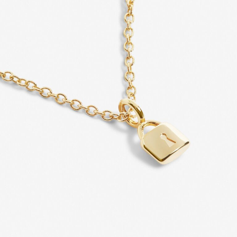 Joma Mini Charms Lock Gold Necklace