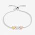 Joma Mini Charms Three Tone Hearts Silver Bracelet