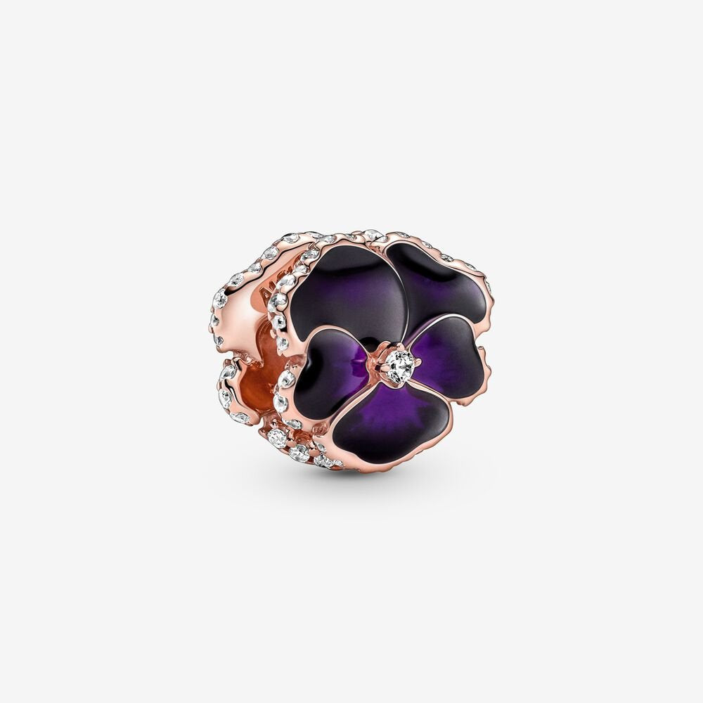 Pandora Deep Purple Pansy Flower Charm 780777C01