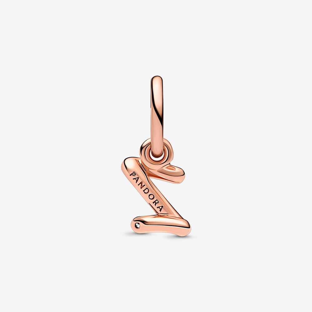 Pandora Letter z Script Alphabet Dangle Charm