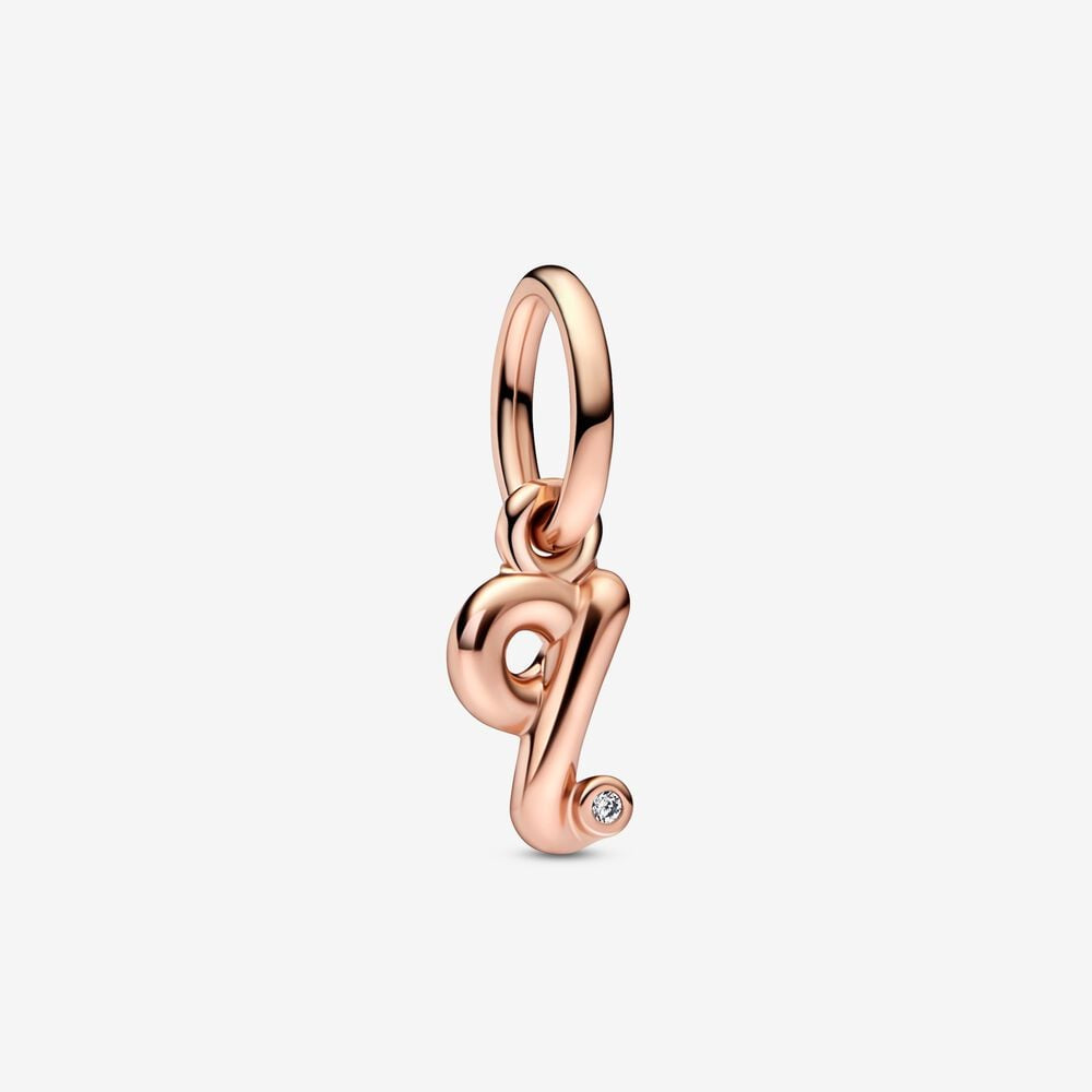 Pandora Letter q Script Alphabet Dangle Charm