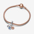 Pandora Two-Tone Rainbow Heart, Butterfly & Peace Triple Dangle Charm