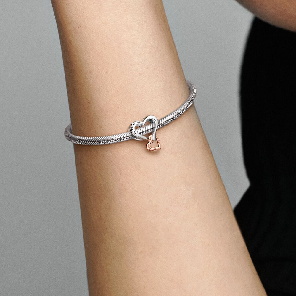 Pandora Two-tone Openwork Infinity Heart Charm