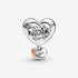 Pandora Rose Two Tone Mum Family Heart Charm