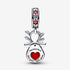 Pandora Red Nose Reindeer Murano Dangle Charm