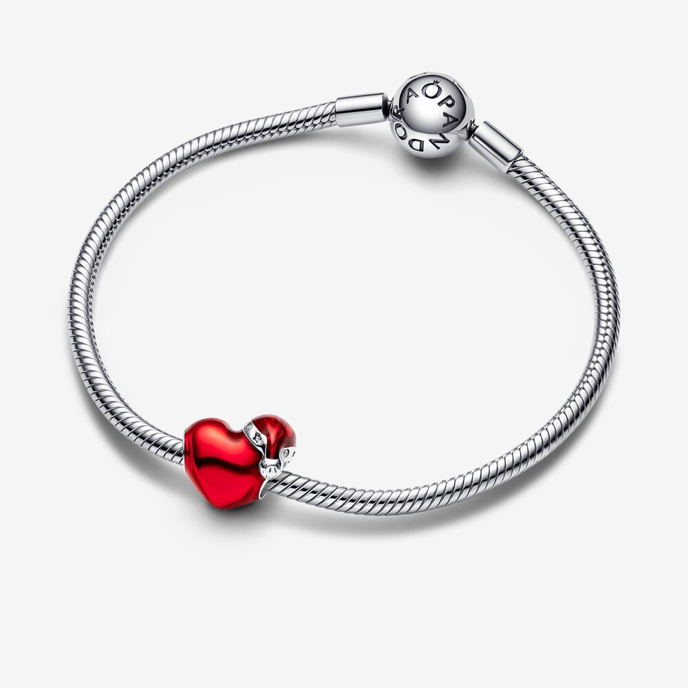 Pandora Metallic Red Christmas Heart Charm