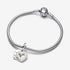 Pandora Pearlescent White Heart Double Dangle Charm