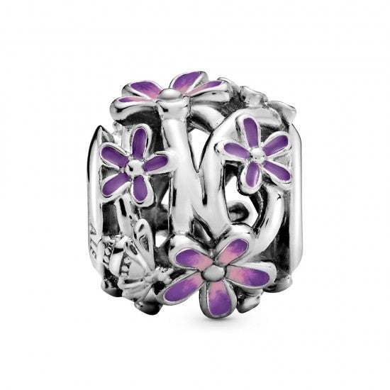 Pandora Openwork Purple Daisy Flower Charm