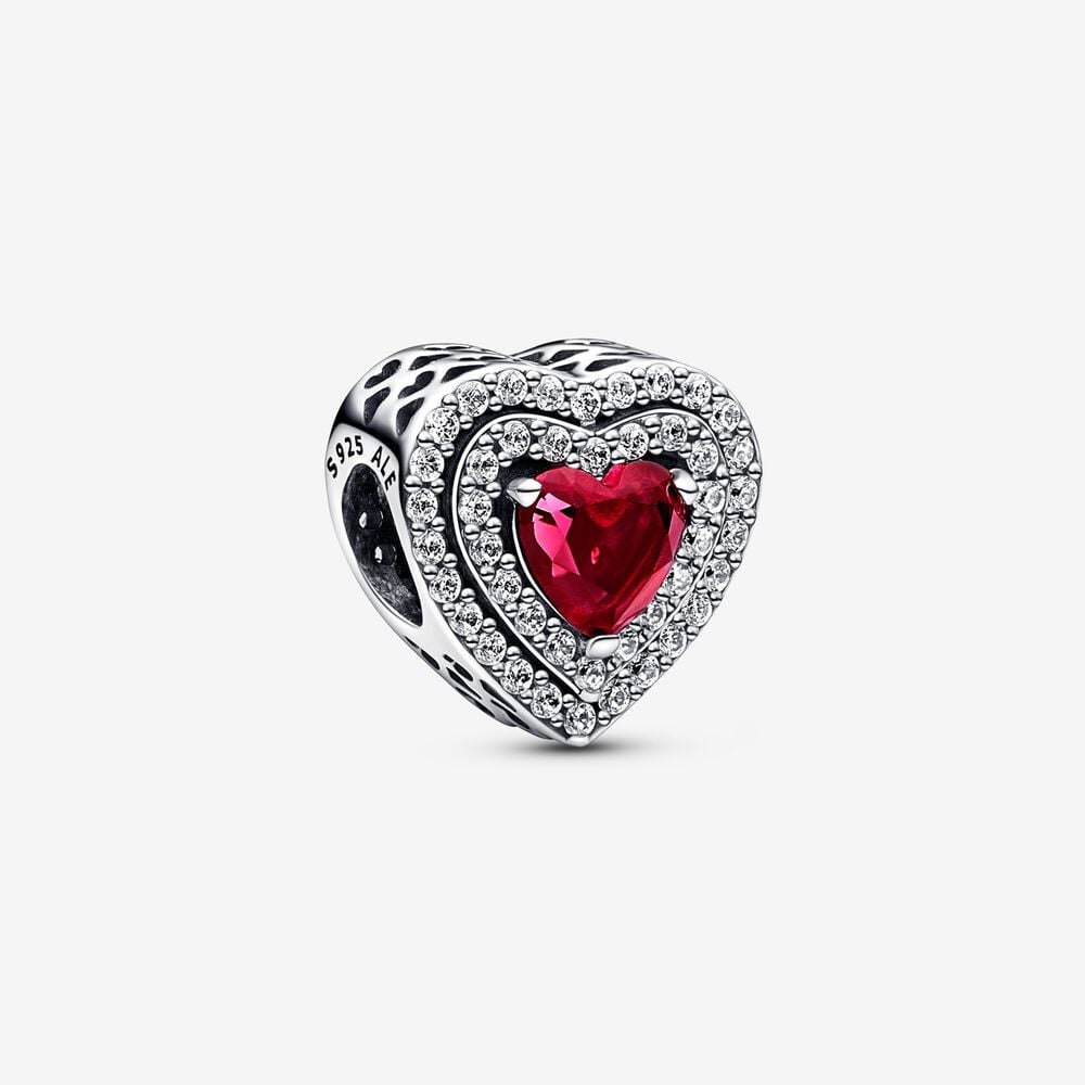 Pandora Sparkling Levelled Red Heart Charm