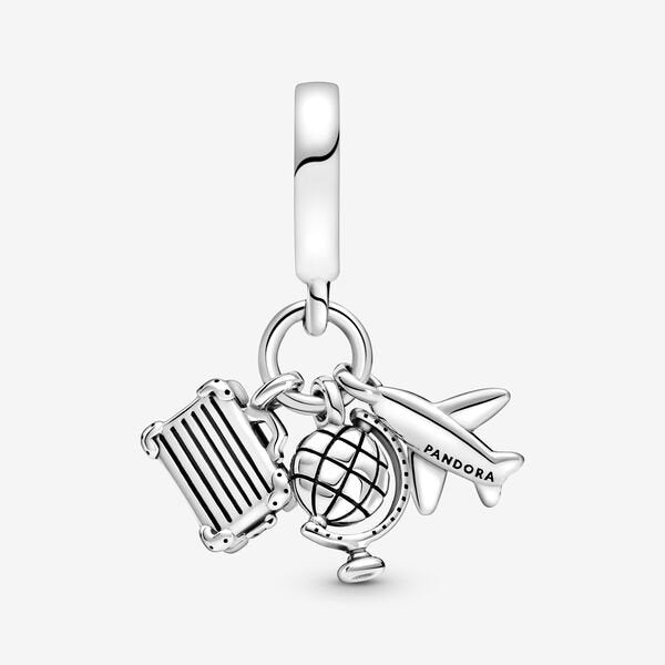 Pandora Summer Plane, Globe and Suitcase Dangle Charm