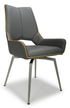 Lago Swivel Leather Effect Grey Dining Chair