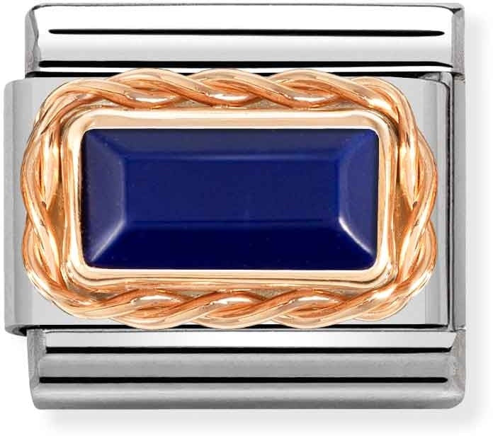 Nomination Rose Gold Lapis Baguette Stone Charm