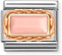 Nomination Rose Gold Pink Coral Baguette Stone Charm