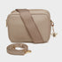 Alice Wheeler Soho Double Zipped Camera Crossbody Bag Stone