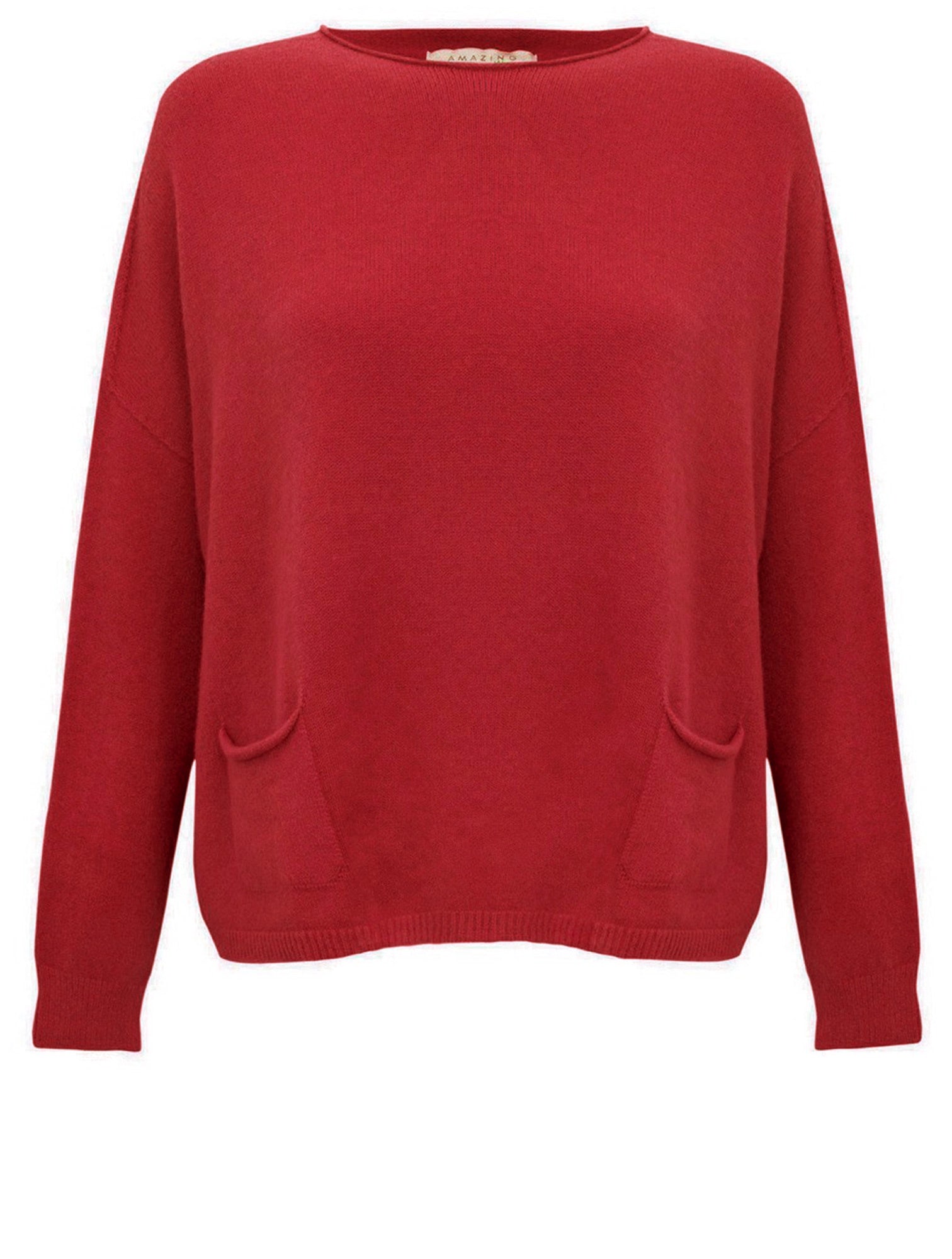 Amazing Woman Jodie Fine Knit Jumper Berry Red.