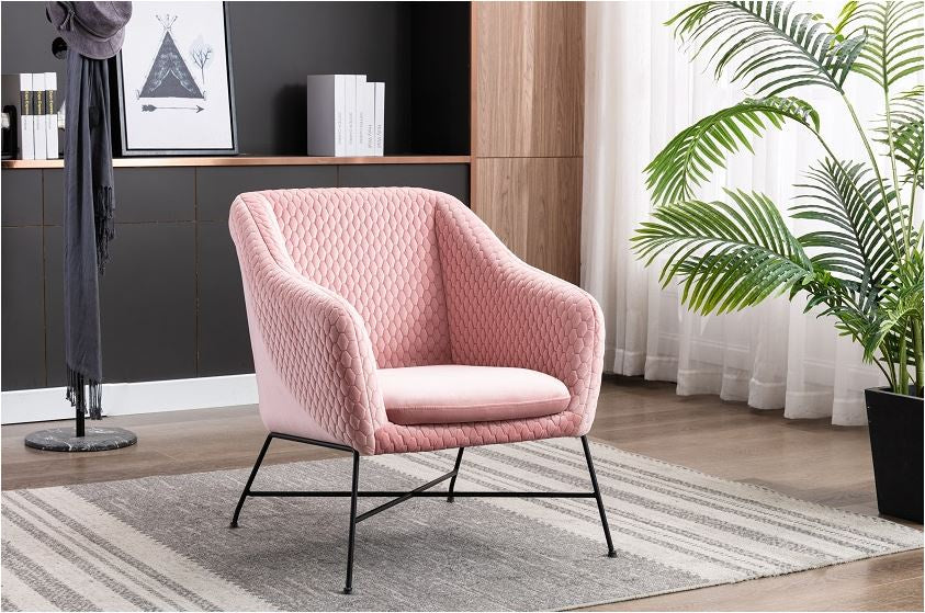 Chloe  Powder Pink Velvet Accent Chair