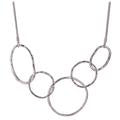 Geo Abstract Interlocking Circles Silver Necklace