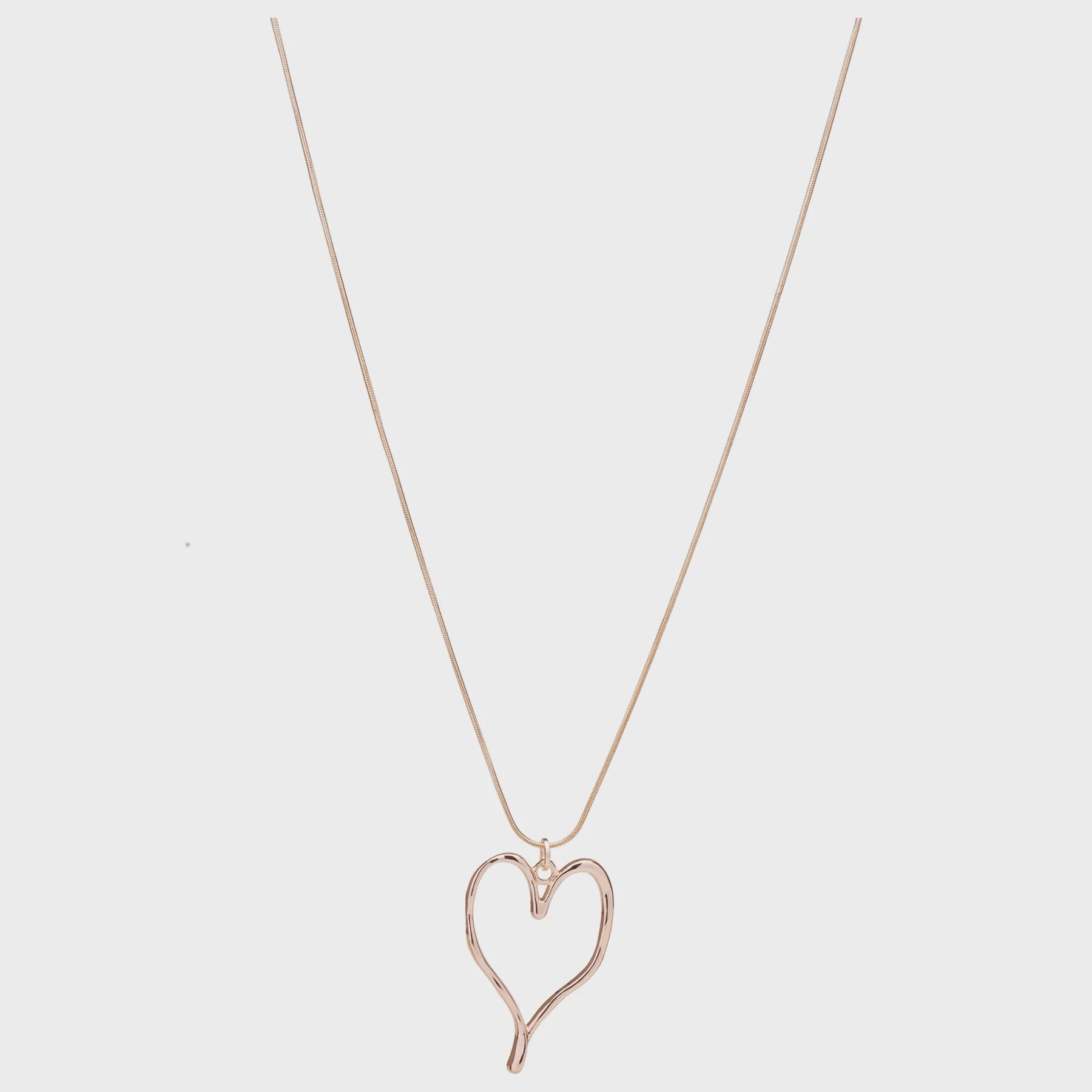 Rose Gold Loop Heart Necklace By D & X London
