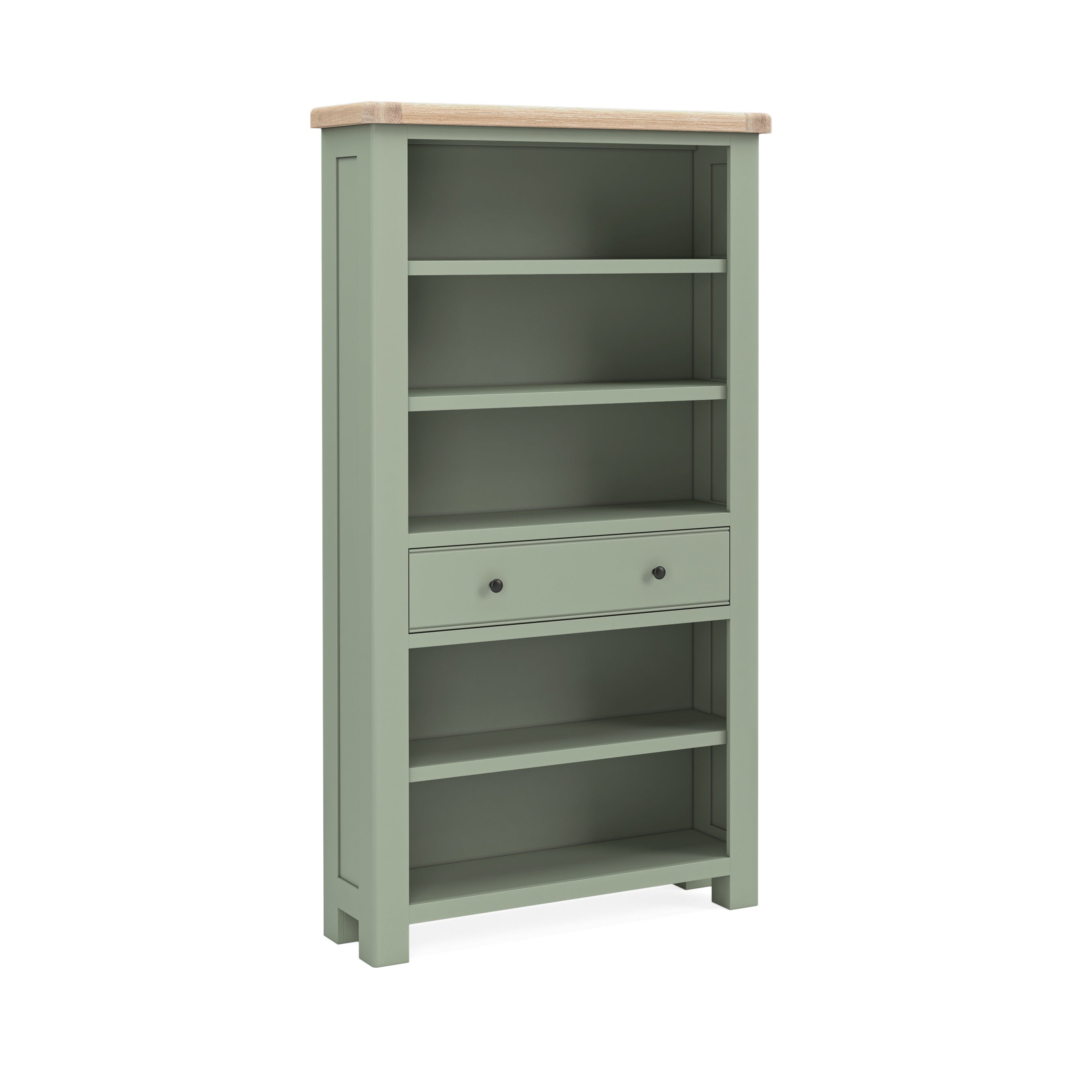 Provence Oak Sage Large Bookcase with Drawer.
