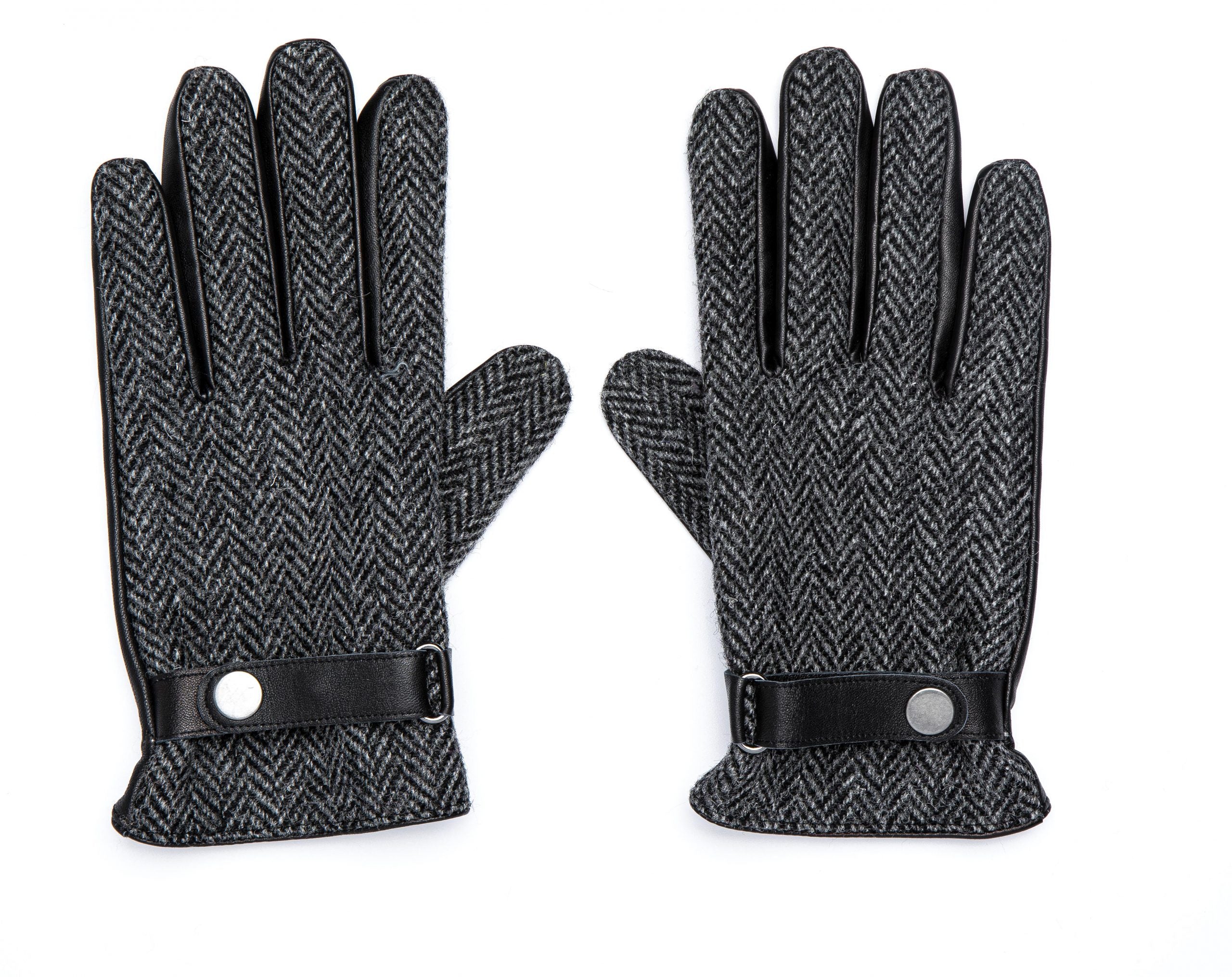 Boardmans Mens Harris Gloves Black Tweed/Leather