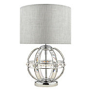 Laura Ashley LA3742828-Q Aiden Glass & Polished Chrome Globe Table Lamp with Shade