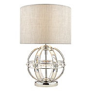 Laura Ashley LA3742828-Q Aiden Glass & Polished Chrome Globe Table Lamp with Shade