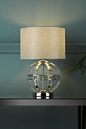 Laura Ashley LA3742828-Q Aiden Glass & Polished Chrome Globe Table Lamp with Shade