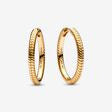 Pandora Moments Charm Hoop Earrings 14ct Gold plated