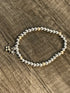 Double Star Silver & Gold Pendant Beaded Bracelet By D & X London