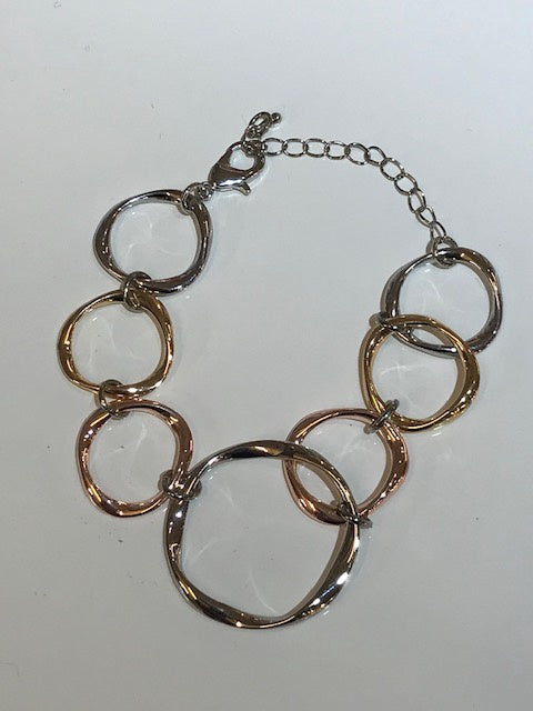 Gio Silver Gold & Rose Gold Bracelet By D & X London