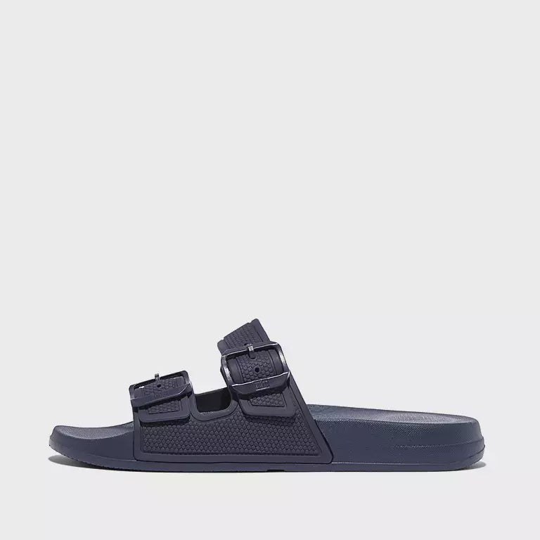 FitFlop iQushion Two-Bar Buckle Slides Midnight Navy