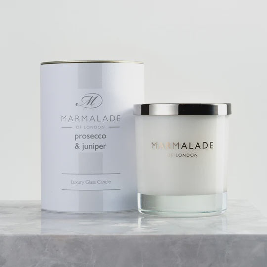 Prosecco & Juniper  Luxury Glass Candle By Marmalade of |London
