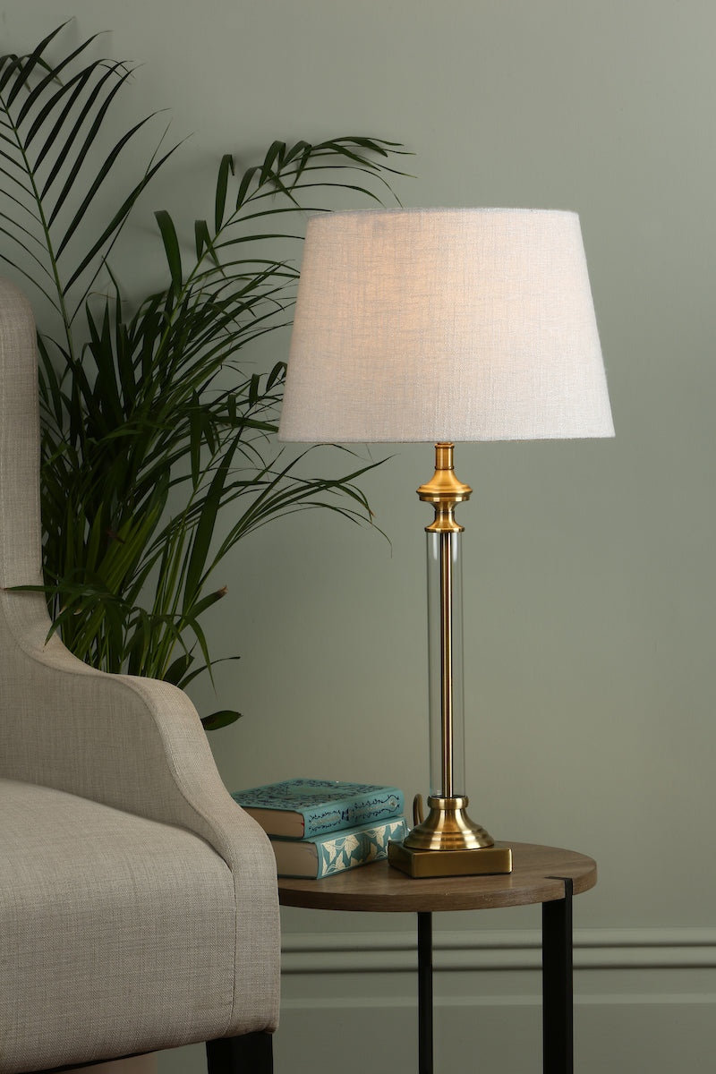 Laura Ashley Carson Large Table Lamp Antique Brass & Crystal