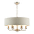 Laura Ashley Sorrento Brushed Chrome 6 Light Armed LA3518806-Qd Fitting Ceiling Light with Natural Shade