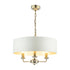 Laura Ashley Sorrento Antique Brass LA3621363-Q 3 Light Armed Fitting Ceiling Light with Ivory Shade