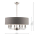 Laura Ashley Sorrento Polished Nickel 6 Light LA3668938-Q  Armed Fitting Ceiling Light with Charcoal Shade