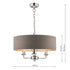 Laura Ashley Sorrento Polished Nickel LA3688867-Q 3 Light Armed Fitting Ceiling Light with Charcoal Shade