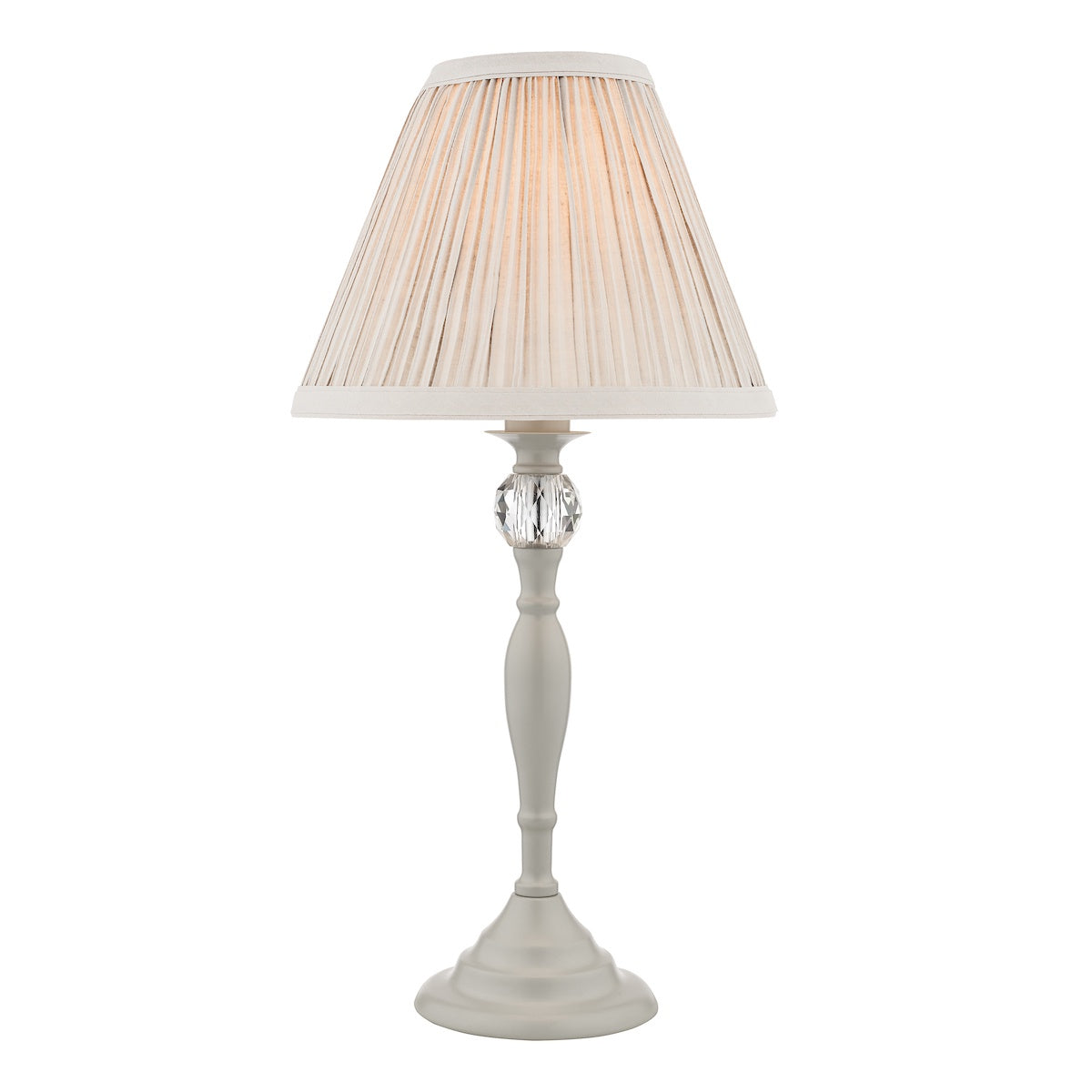 Laura Ashley Ellis Satin-Painted Spindle LA3702783-Q Table Lamp Grey with Ivory Shade