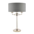 Laura Ashley Sorrento Polished Nickel 3 Light LA3702786-Q  Table Lamp with Charcoal Shade