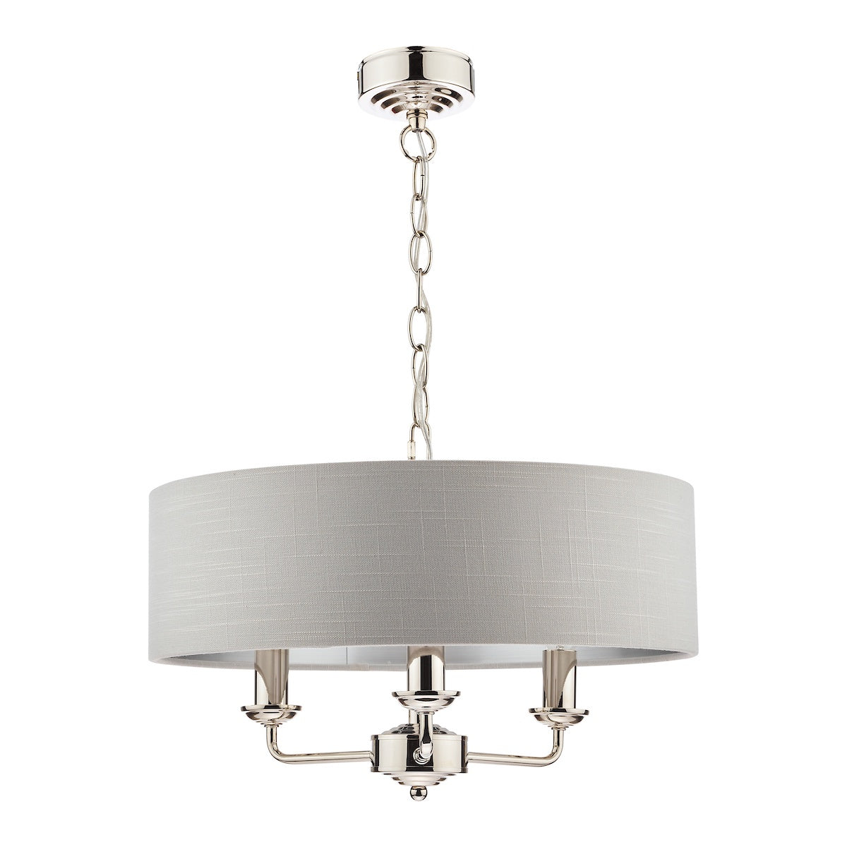 Laura Ashley Sorrento Polished Nickel LA3718272-Q  3 Light Armed Fitting Ceiling Light with Silver Shade