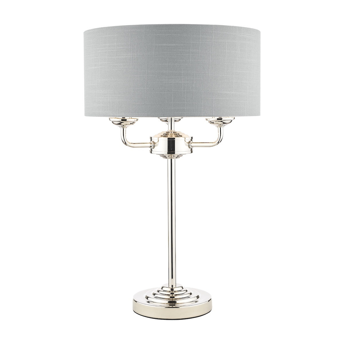 Laura Ashley Sorrento Polished Nickel 3 Light LA3718286-Q   Table Lamp with Silver Shade