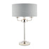 Laura Ashley Sorrento Polished Nickel 3 Light LA3718286-Q   Table Lamp with Silver Shade