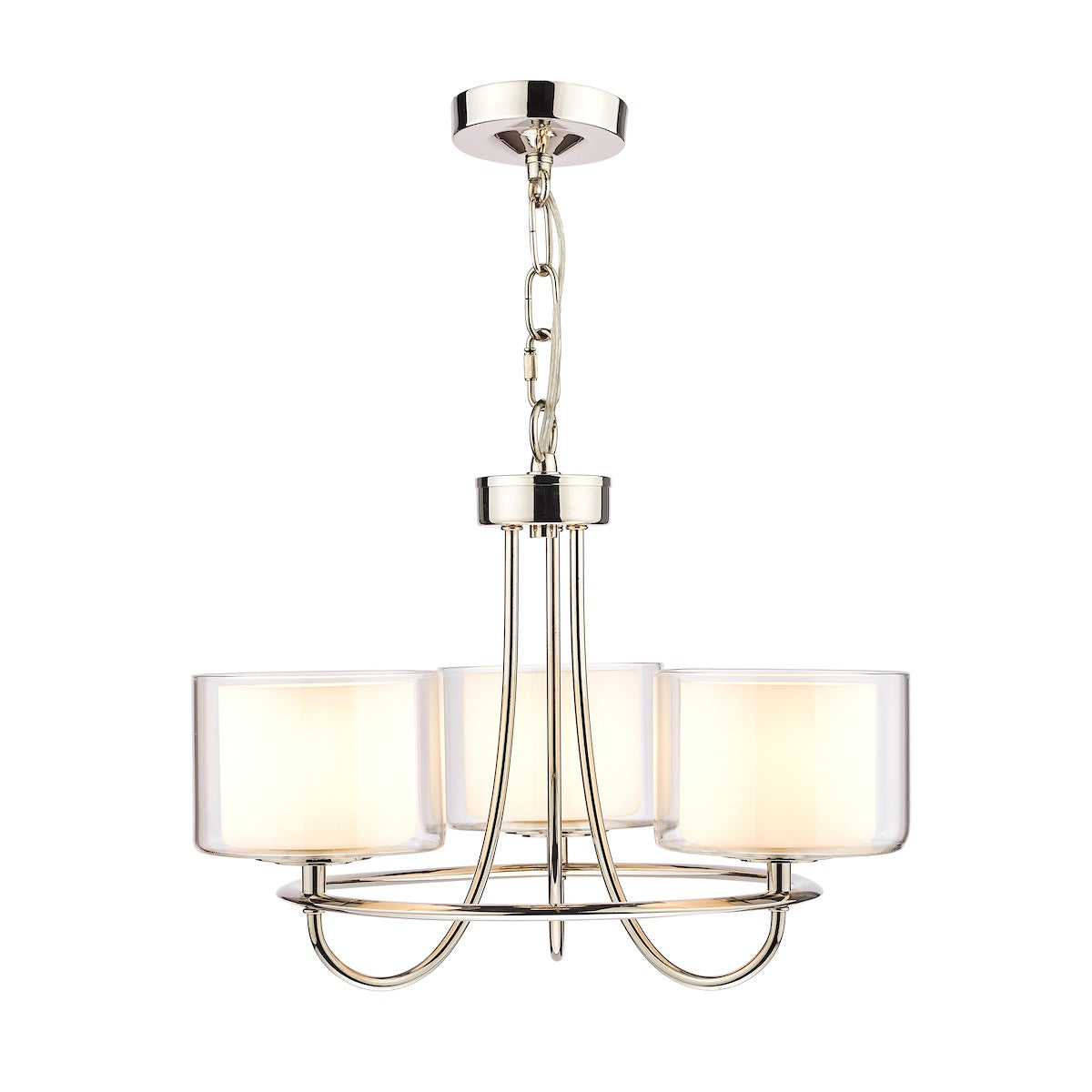 Laura Ashley Southwell Polished Nickel LA3724943-Q 3 Ceiling Light Chandelier & Glass Shades