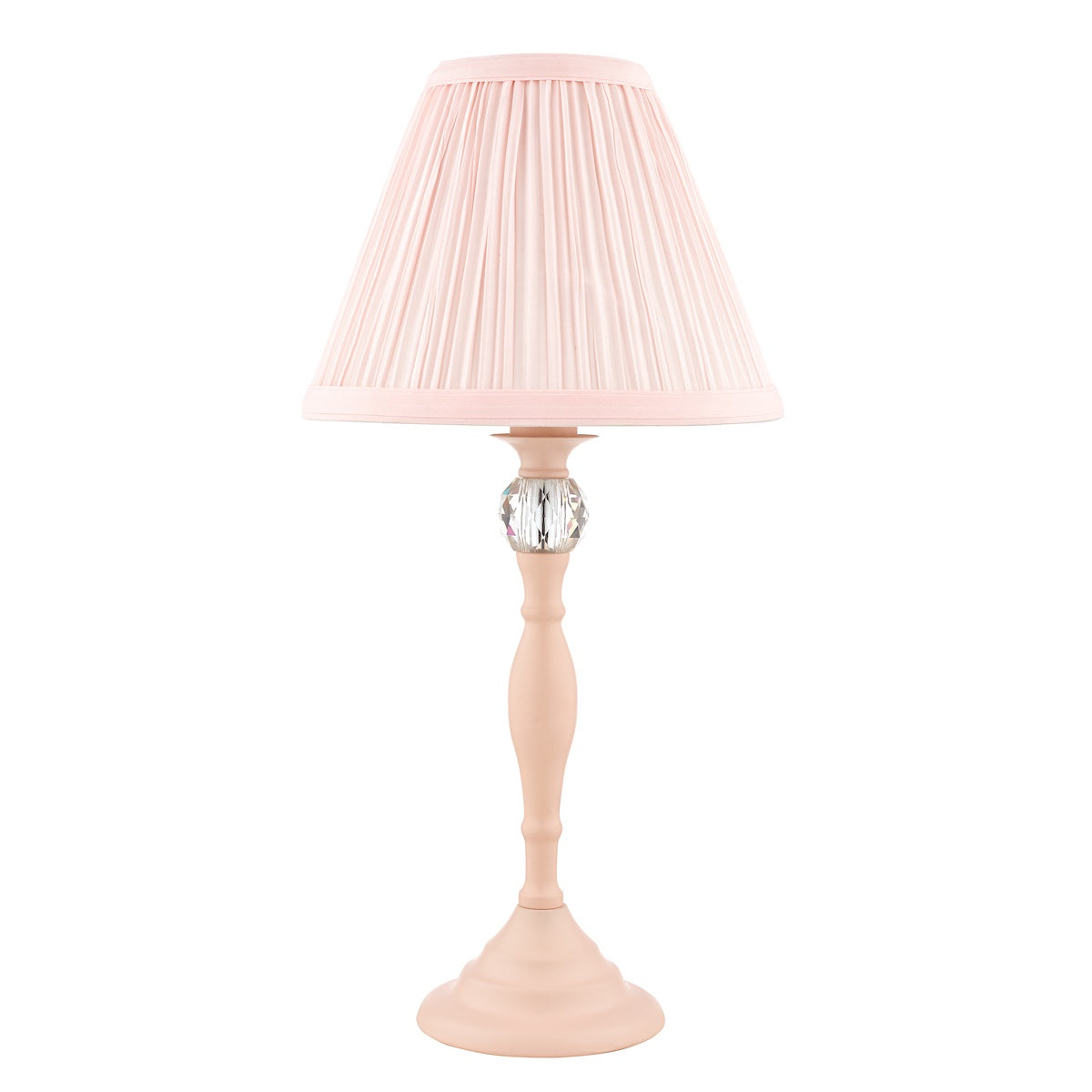 Laura Ashley Ellis Satin-Painted Spindle LA3724950-Q  Table Lamp with Blush Shade